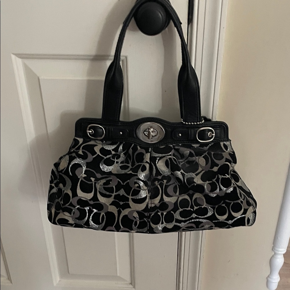 Coach Black and Silver Satchel